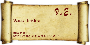 Vass Endre névjegykártya
