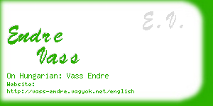 endre vass business card